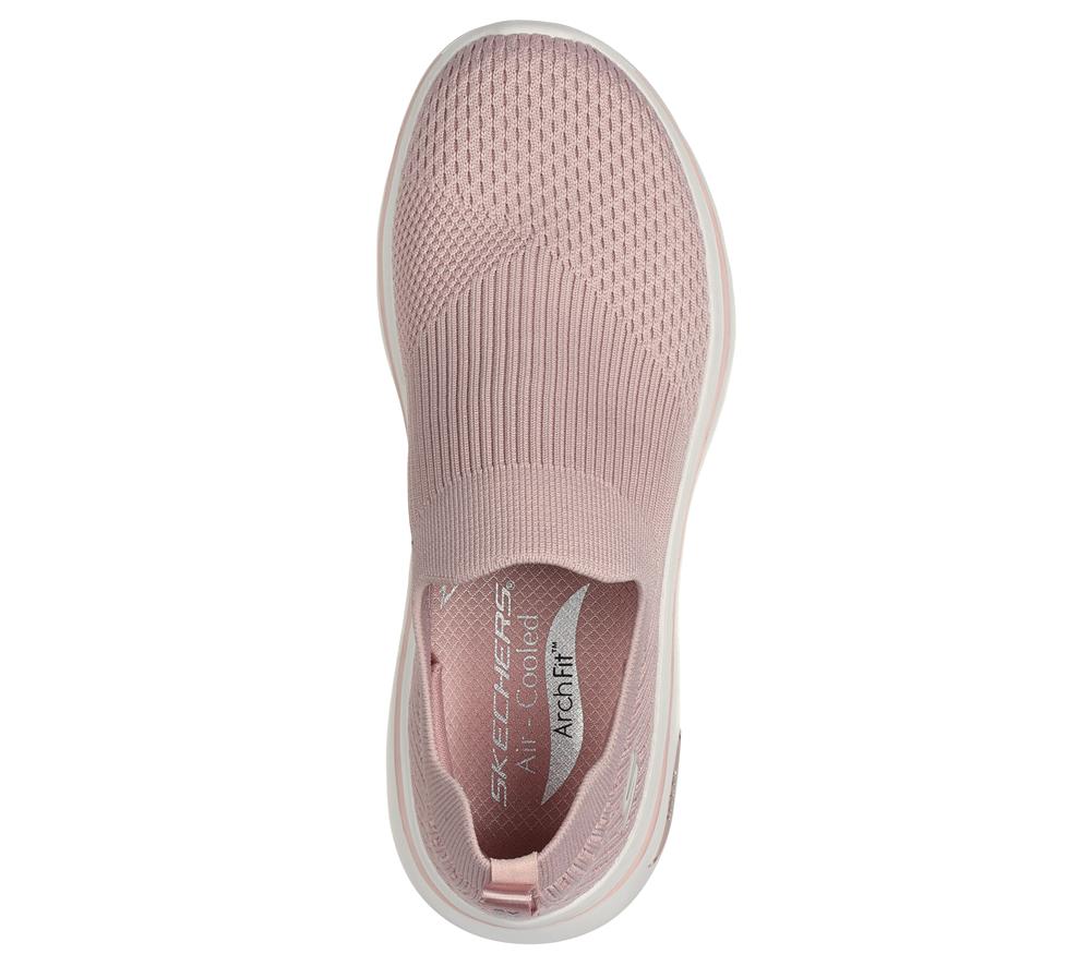 Women Skechers GO WALK Arch Fit 2.0 - Paityn Slip On Shoes Mauve Purple  USA |  0984-VEFHG