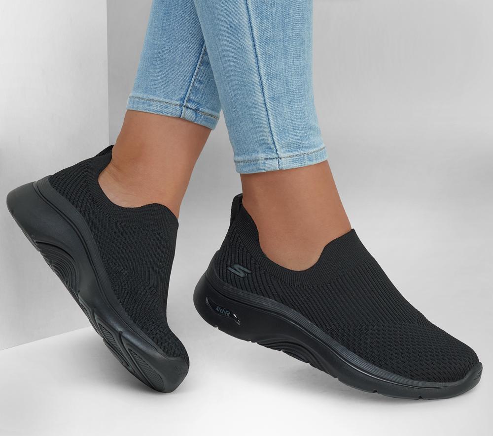 Women Skechers GO WALK Arch Fit 2.0 - Paityn Slip On Shoes Black  USA |  2698-GXYIZ