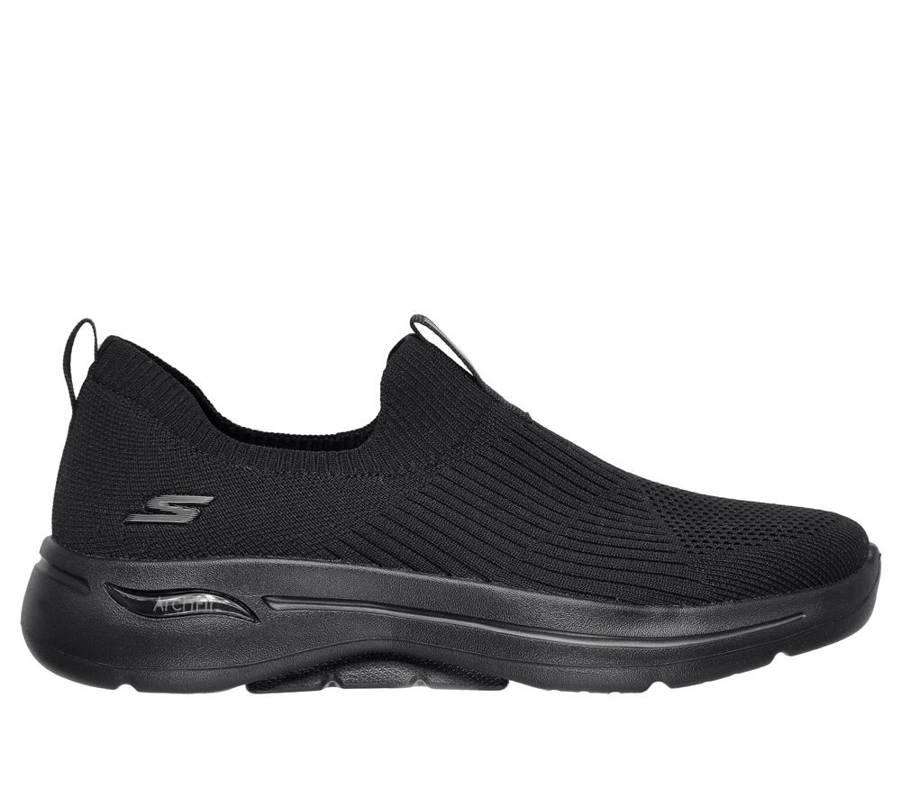 Women Skechers GO WALK Arch Fit - Iconic Slip On Shoes Black  USA |  0517-OMVHN