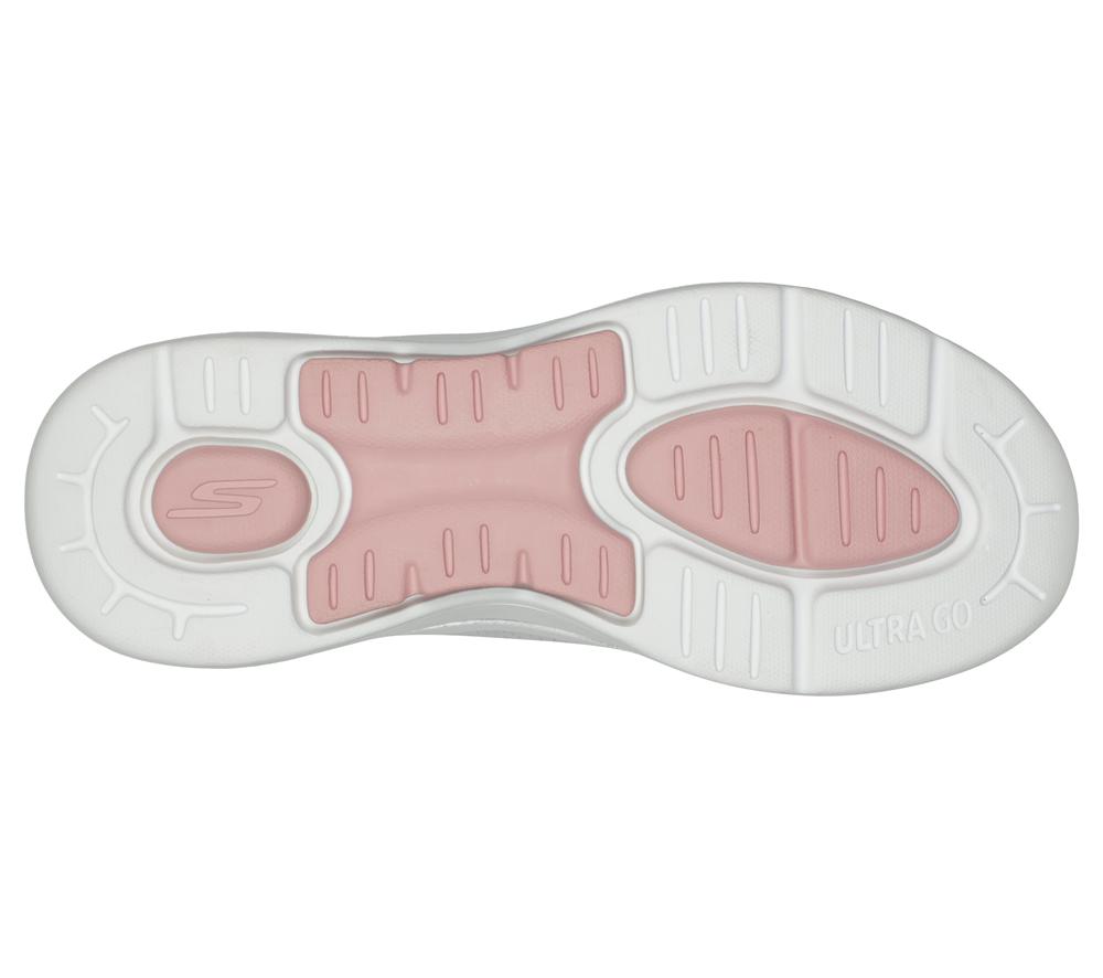 Women Skechers GO WALK Arch Fit - Uptown Summer Lace Up Shoes White / Light Pink  USA |  9735-VCHJU