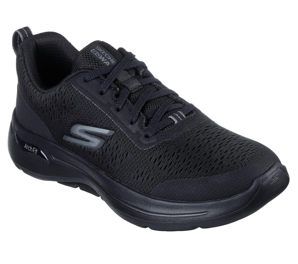 Women Skechers GO WALK Arch Fit - Uptown Summer Lace Up Shoes Black  USA |  4301-HAOIC