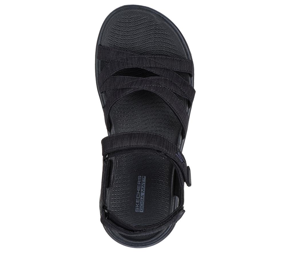 Women Skechers GO WALK FLEX Sandal - Sunshine Sandals Black  USA |  7145-TXSYE