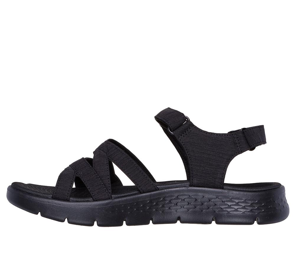 Women Skechers GO WALK FLEX Sandal - Sunshine Sandals Black  USA |  7145-TXSYE