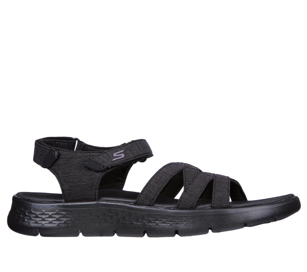 Women Skechers GO WALK FLEX Sandal - Sunshine Sandals Black  USA |  7145-TXSYE