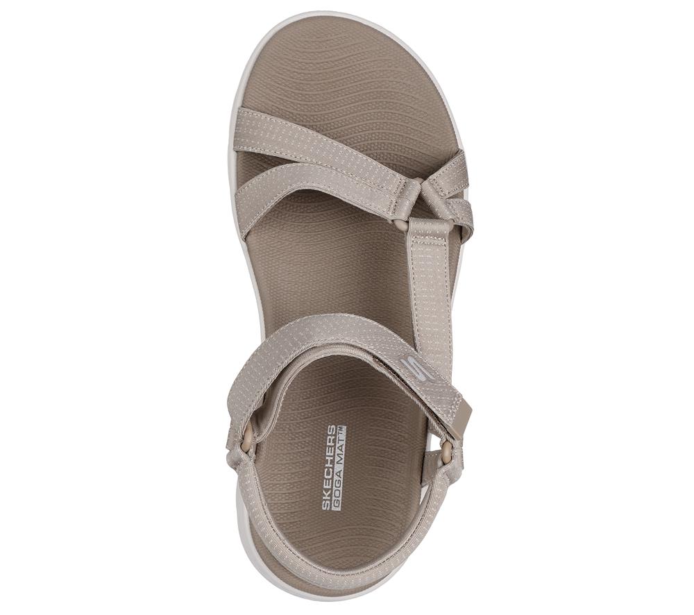 Women Skechers GO WALK Flex Sandal - Sublime Sandals Taupe Brown  USA |  2581-DBKHF