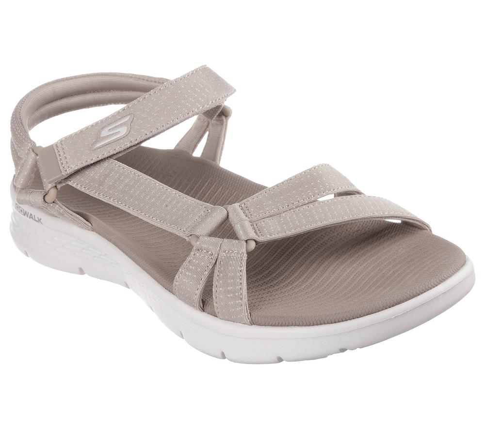 Women Skechers GO WALK Flex Sandal - Sublime Sandals Taupe Brown  USA |  2581-DBKHF