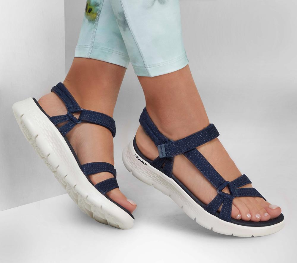 Women Skechers GO WALK Flex Sandal - Sublime Sandals Navy  USA |  9256-PLYMT