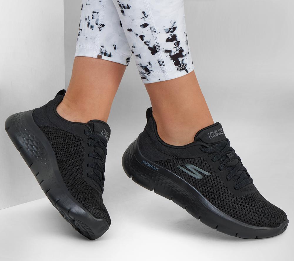 Women Skechers GO WALK Flex - Alani Lace Up Shoes Black  USA |  3291-YRUCV