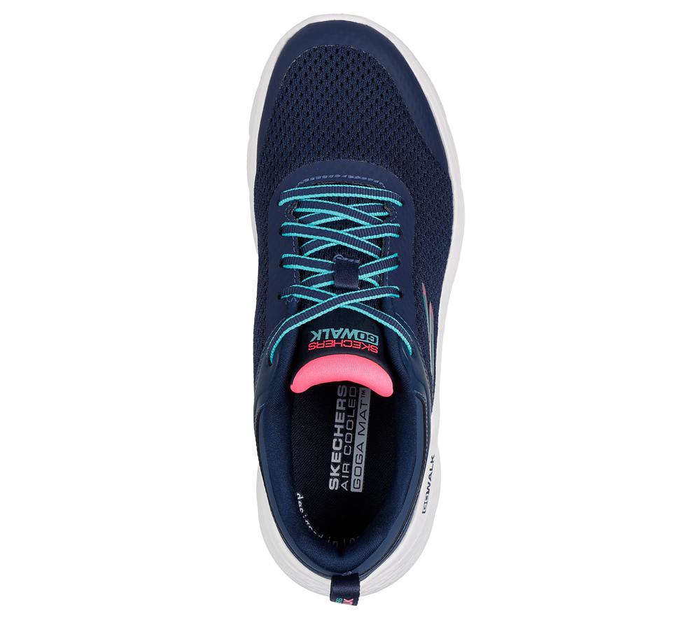 Women Skechers GO WALK Flex - Caley Sneakers Navy / Coral  USA |  4058-RZSIC