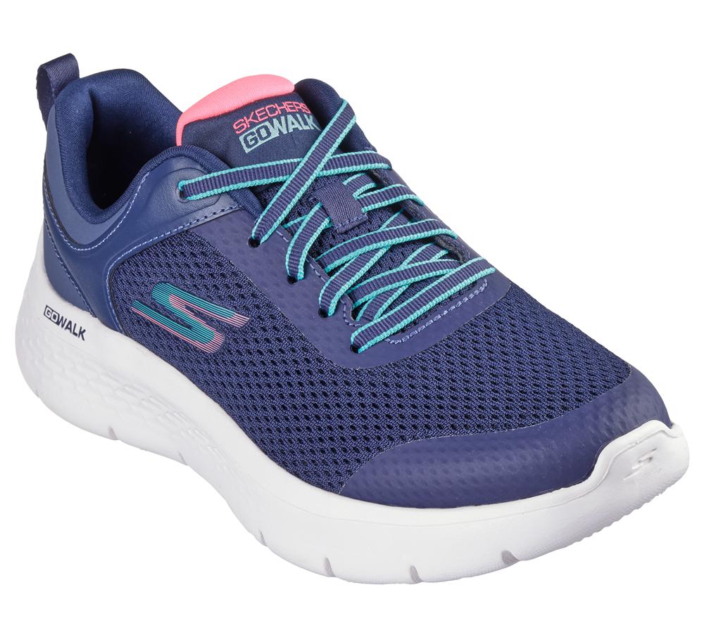 Women Skechers GO WALK Flex - Caley Sneakers Navy / Coral  USA |  4058-RZSIC
