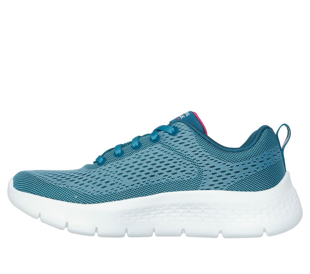 Women Skechers GO WALK Flex - Kali Lace Up Shoes Teal / Hot Pink  USA |  5698-VFBRU