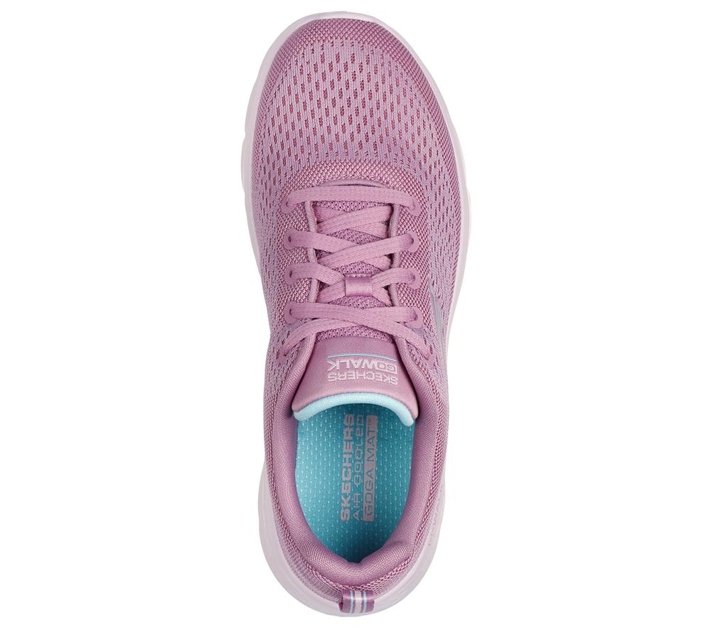 Women Skechers GO WALK Flex - Kali Lace Up Shoes Mauve Purple  USA |  7056-AZYUF