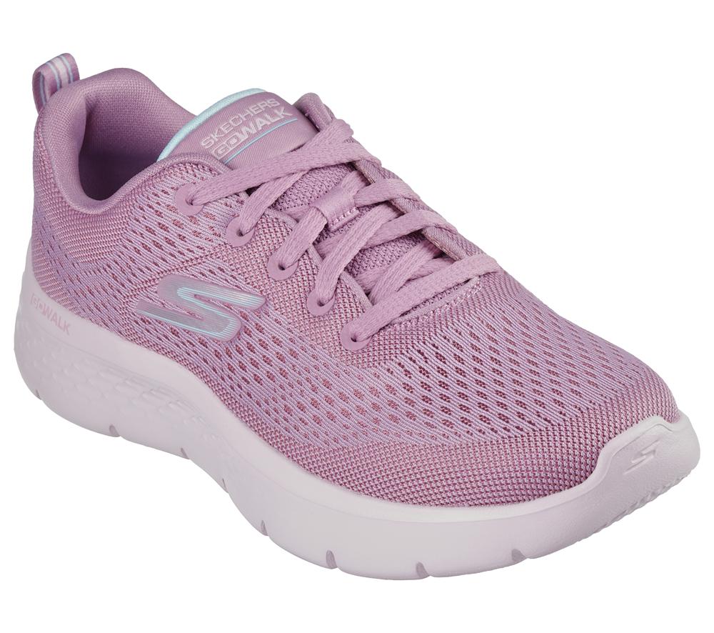 Women Skechers GO WALK Flex - Kali Lace Up Shoes Mauve Purple  USA |  7056-AZYUF
