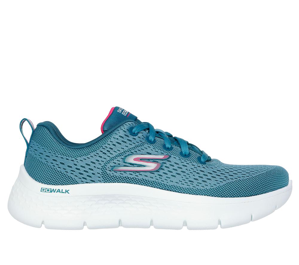 Women Skechers GO WALK Flex - Kali Sneakers Teal / Hot Pink  USA |  4593-KNWJZ
