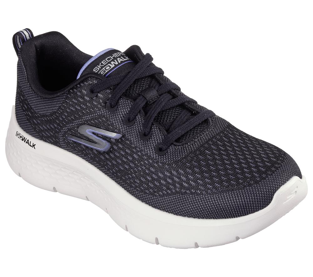 Women Skechers GO WALK Flex - Kali Sneakers Black / Lavender  USA |  7539-GPIZK