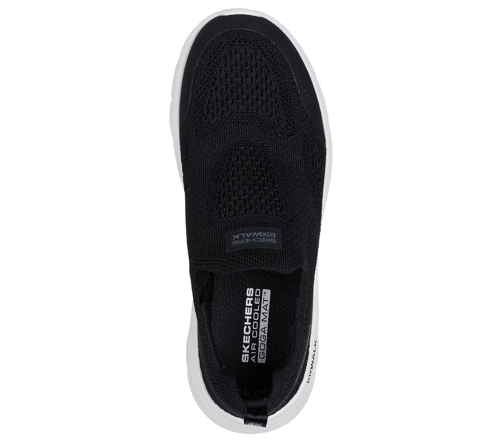 Women Skechers GO WALK Flex - Talli Slip On Shoes Black / White  USA |  0298-LORUH