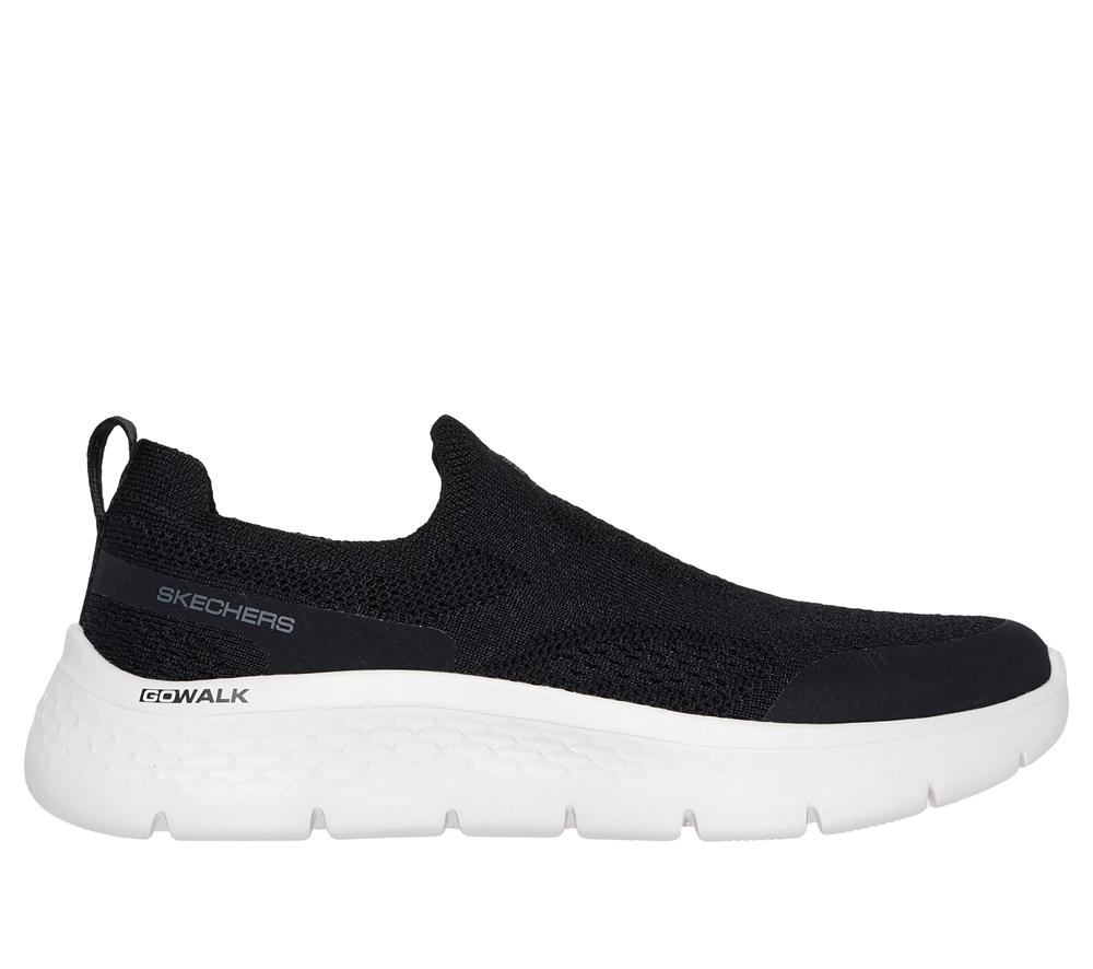 Women Skechers GO WALK Flex - Talli Slip On Shoes Black / White  USA |  0298-LORUH