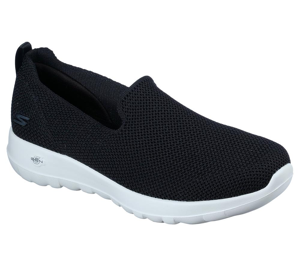 Women Skechers GO WALK Joy - Sensational Day Slip On Shoes Black / White  USA |  3916-YSBKC