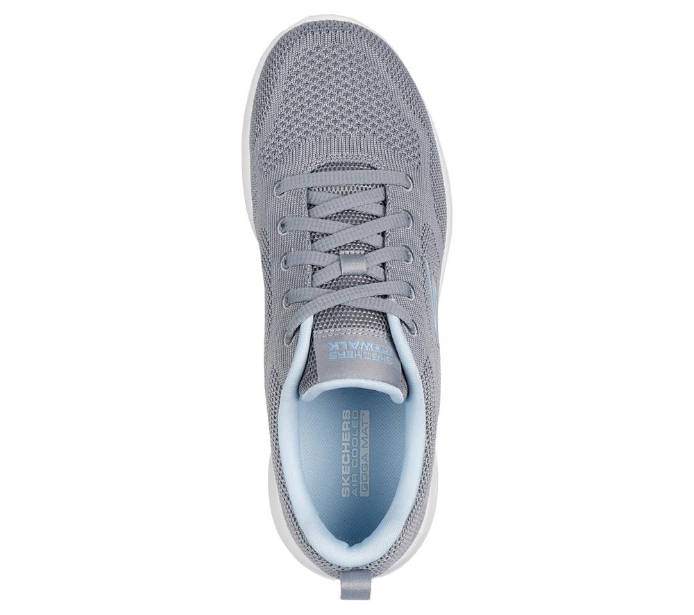 Women Skechers GO WALK Joy - Violet Sneakers Grey / Blue  USA |  1634-UFZMH