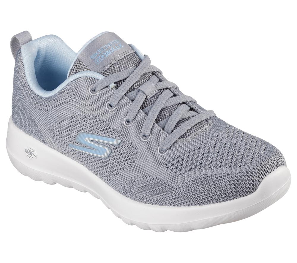 Women Skechers GO WALK Joy - Violet Sneakers Grey / Blue  USA |  1634-UFZMH