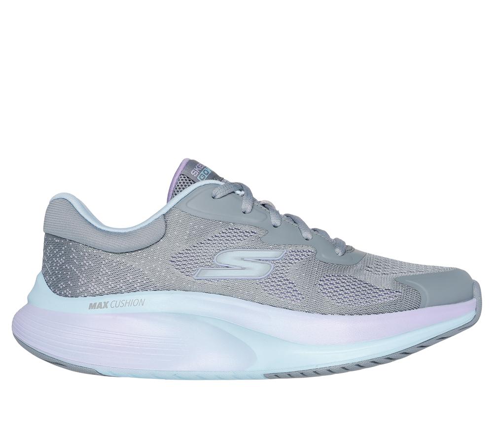 Women Skechers GO WALK MAX Walker - Vea Lace Up Shoes Grey / Aqua  USA |  4359-HBKRU