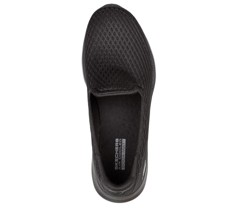 Women Skechers GOwalk 6 - Big Splash Slip On Shoes Black  USA |  1096-BAISP
