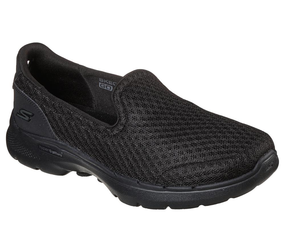 Women Skechers GOwalk 6 - Big Splash Slip On Shoes Black  USA |  1096-BAISP