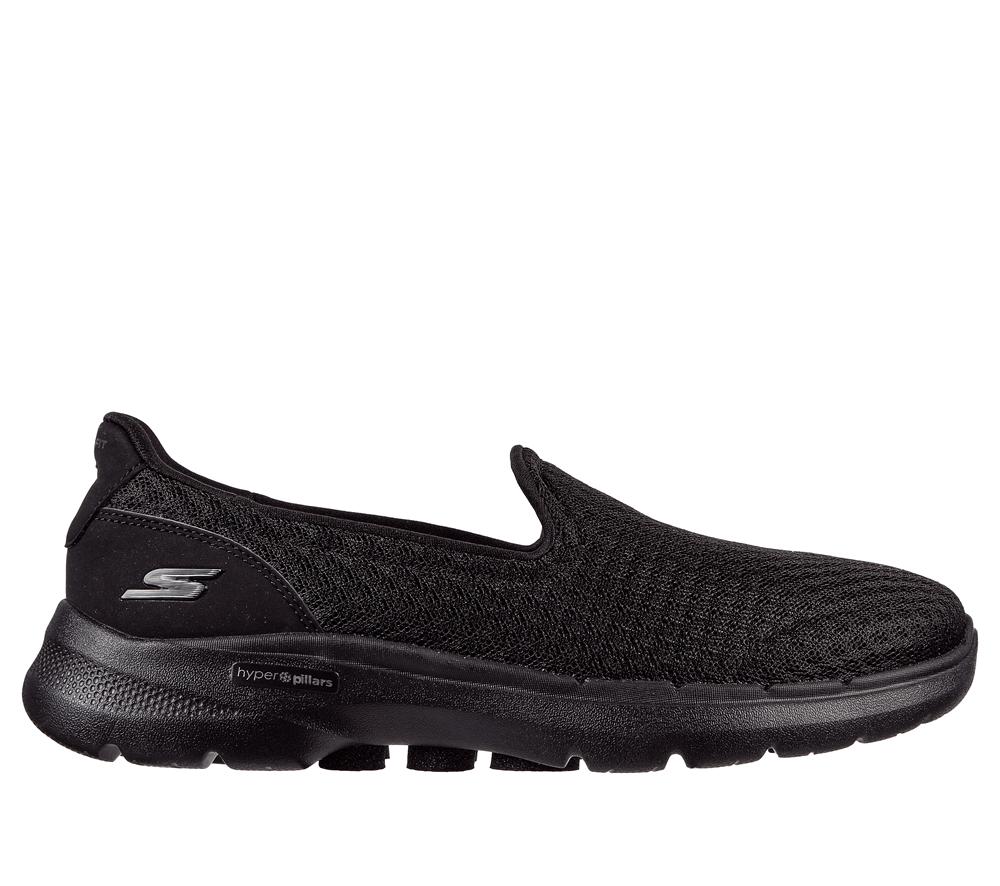 Women Skechers GOwalk 6 - Big Splash Slip On Shoes Black  USA |  1096-BAISP