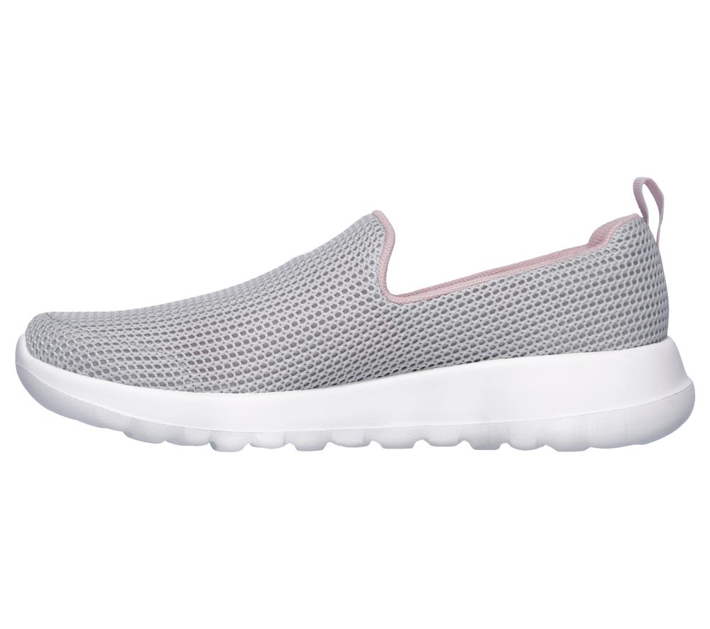 Women Skechers GOwalk Joy - Centerpiece Slip On Shoes Light Grey / Pink  USA |  1063-PLYKX