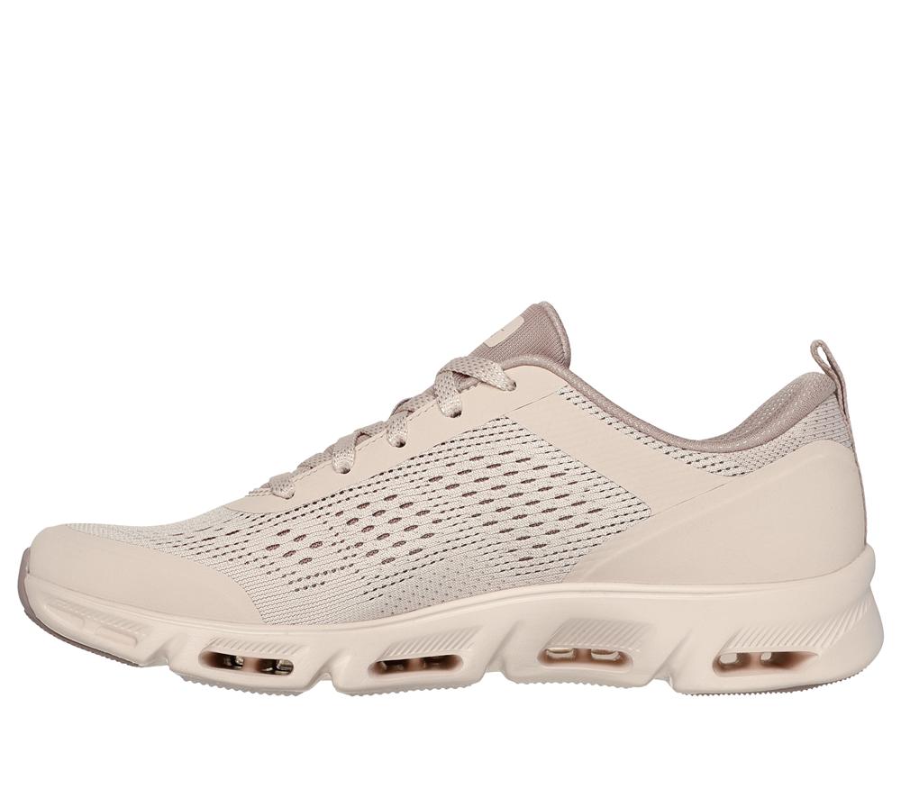 Women Skechers Glide-Step Gratify - Lume Lace Up Shoes Nude Natural Brown  USA |  2736-OBSQY