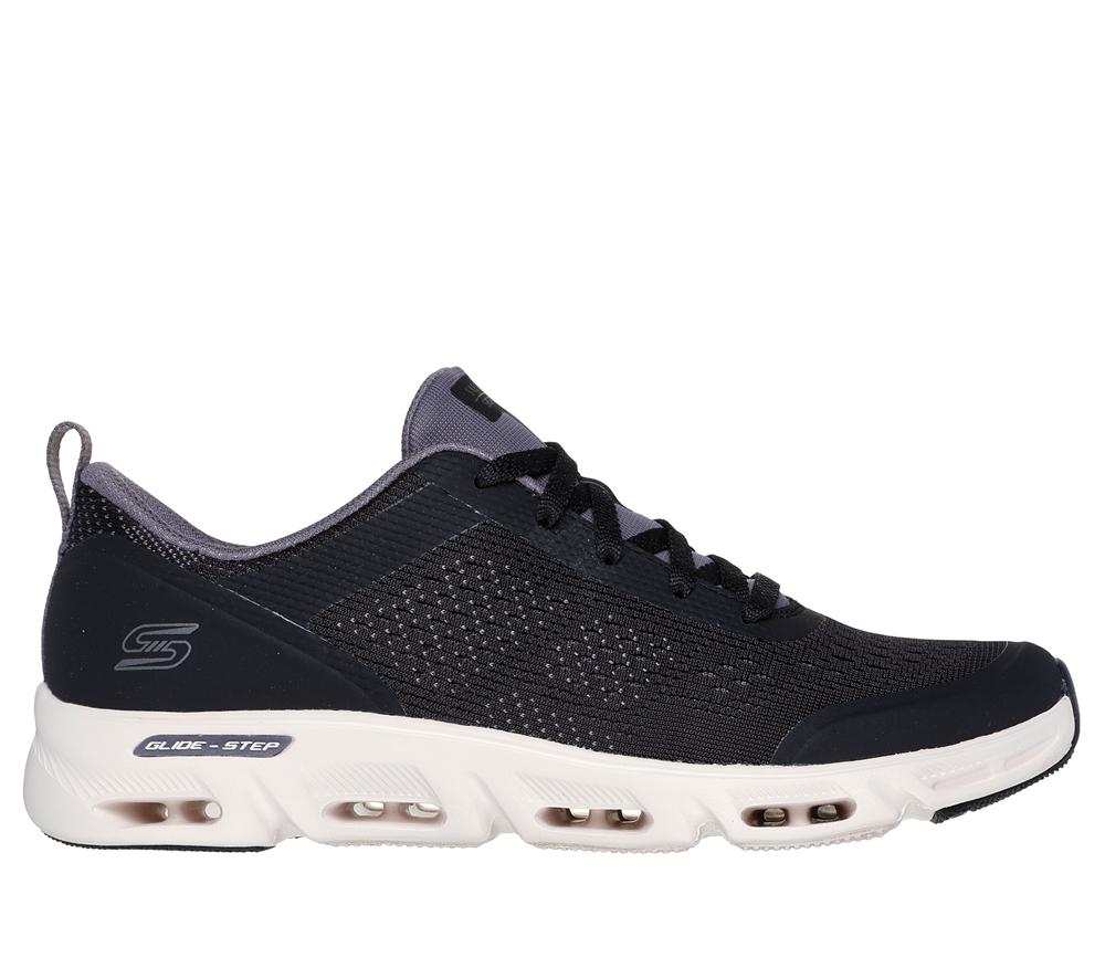 Women Skechers Glide-Step Gratify - Lume Lace Up Shoes Black / Natural  USA |  7436-HUSXW