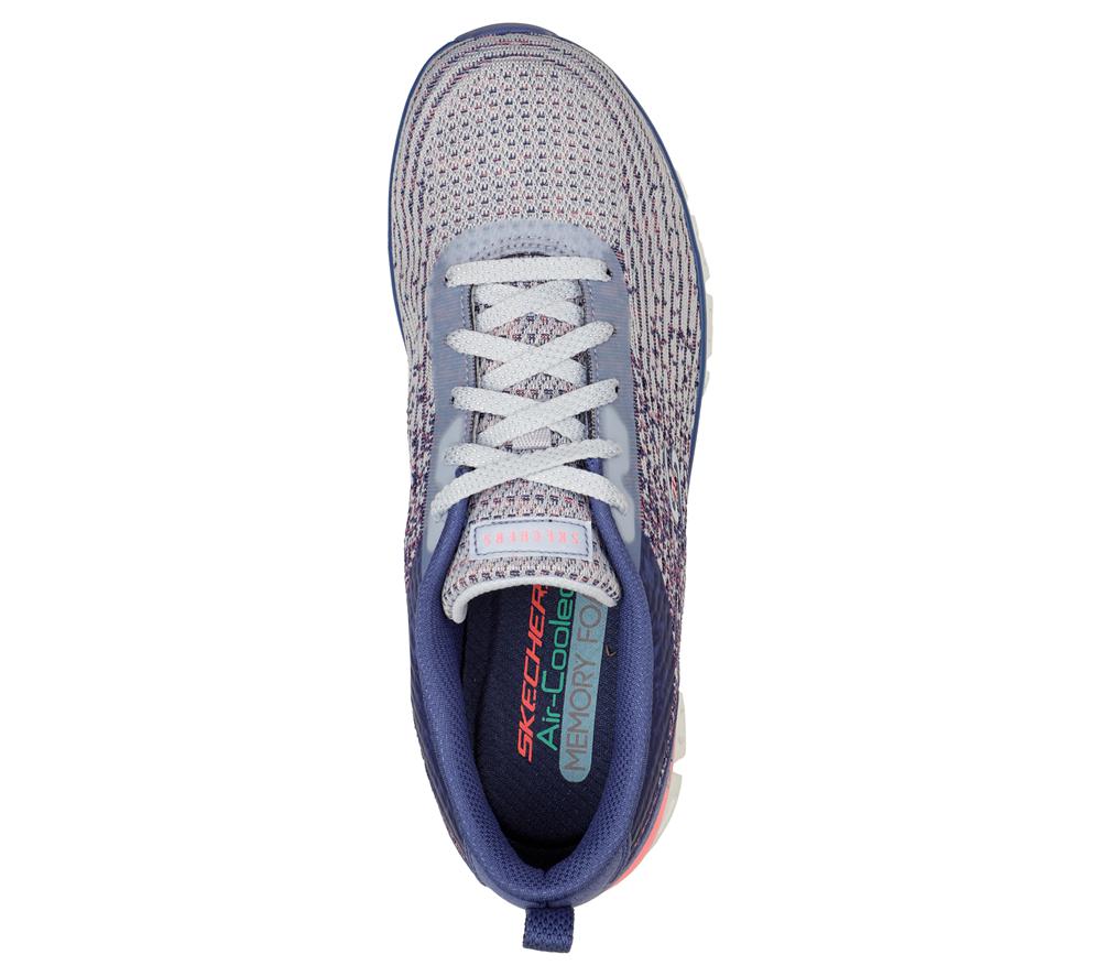 Women Skechers Glide-Step Sport - Head Start Lace Up Shoes Slate Light Navy Blue  USA |  4268-YBOVD