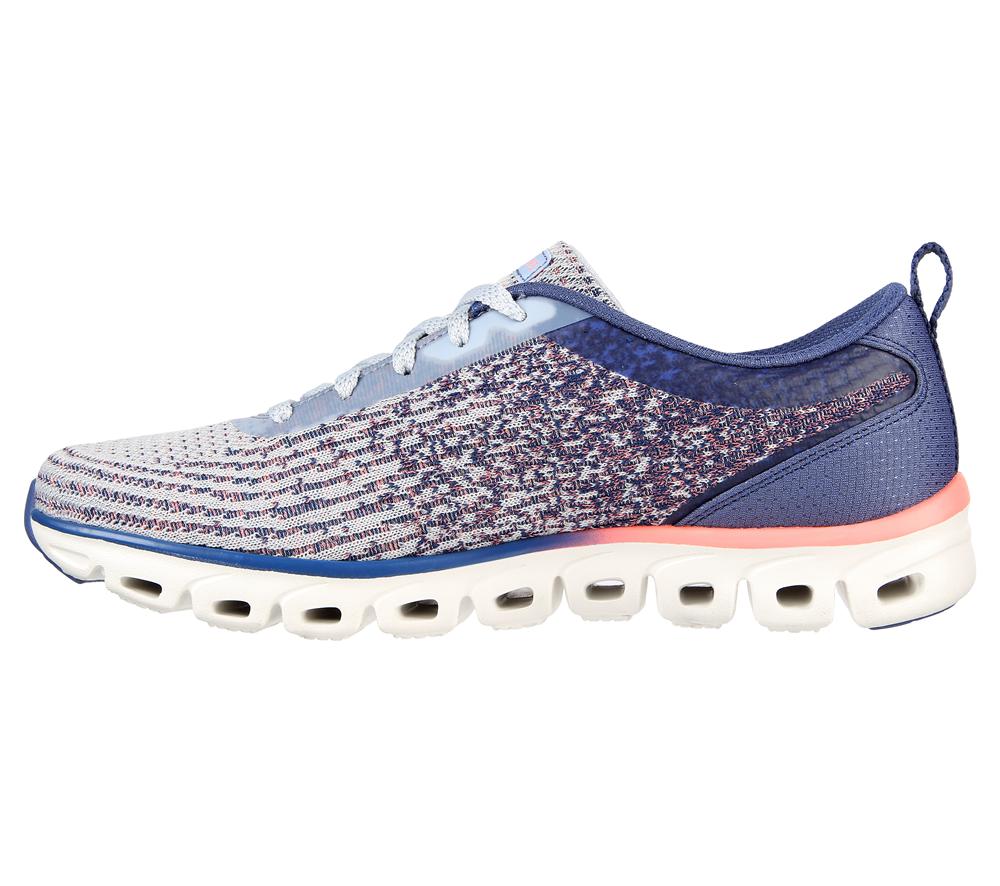 Women Skechers Glide-Step Sport - Head Start Lace Up Shoes Slate Light Navy Blue  USA |  4268-YBOVD