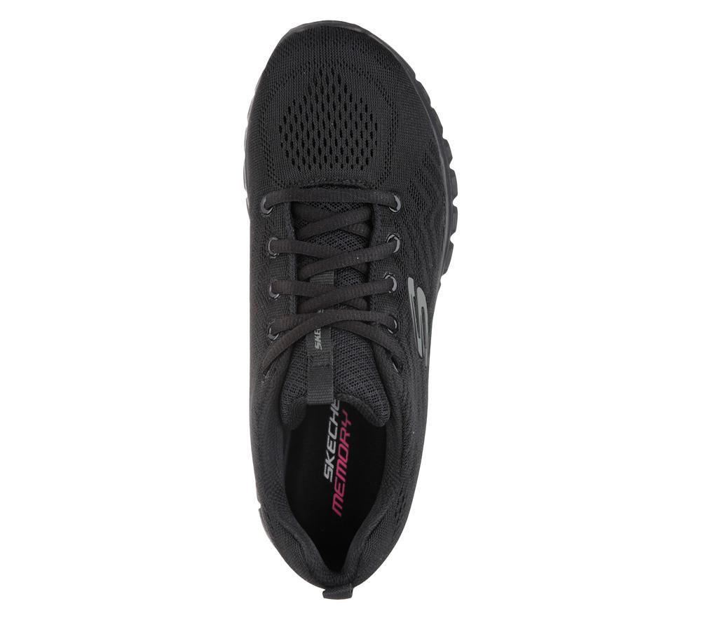Women Skechers Graceful - Get Connected Lace Up Shoes Black  USA |  5703-UMJIR