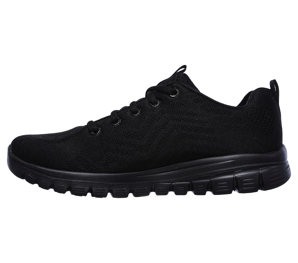 Women Skechers Graceful - Get Connected Lace Up Shoes Black  USA |  5703-UMJIR
