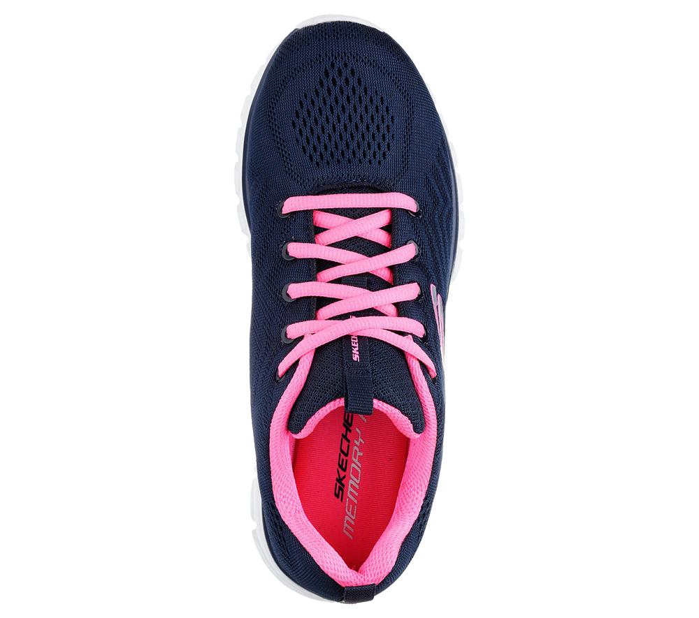 Women Skechers Graceful - Get Connected Sneakers Navy / Hot Pink  USA |  8041-JMEWR