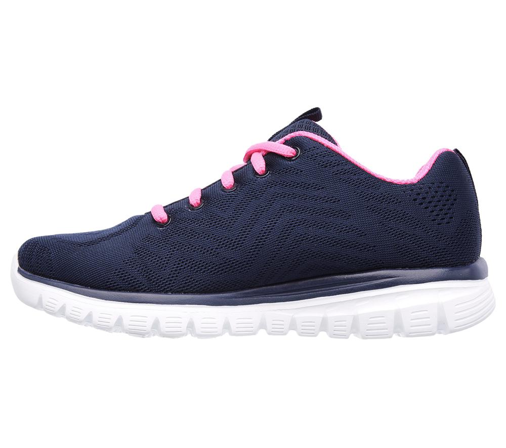 Women Skechers Graceful - Get Connected Sneakers Navy / Hot Pink  USA |  8041-JMEWR