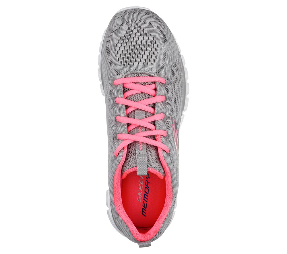 Women Skechers Graceful - Get Connected Sneakers Grey / Coral  USA |  0635-QDIMR