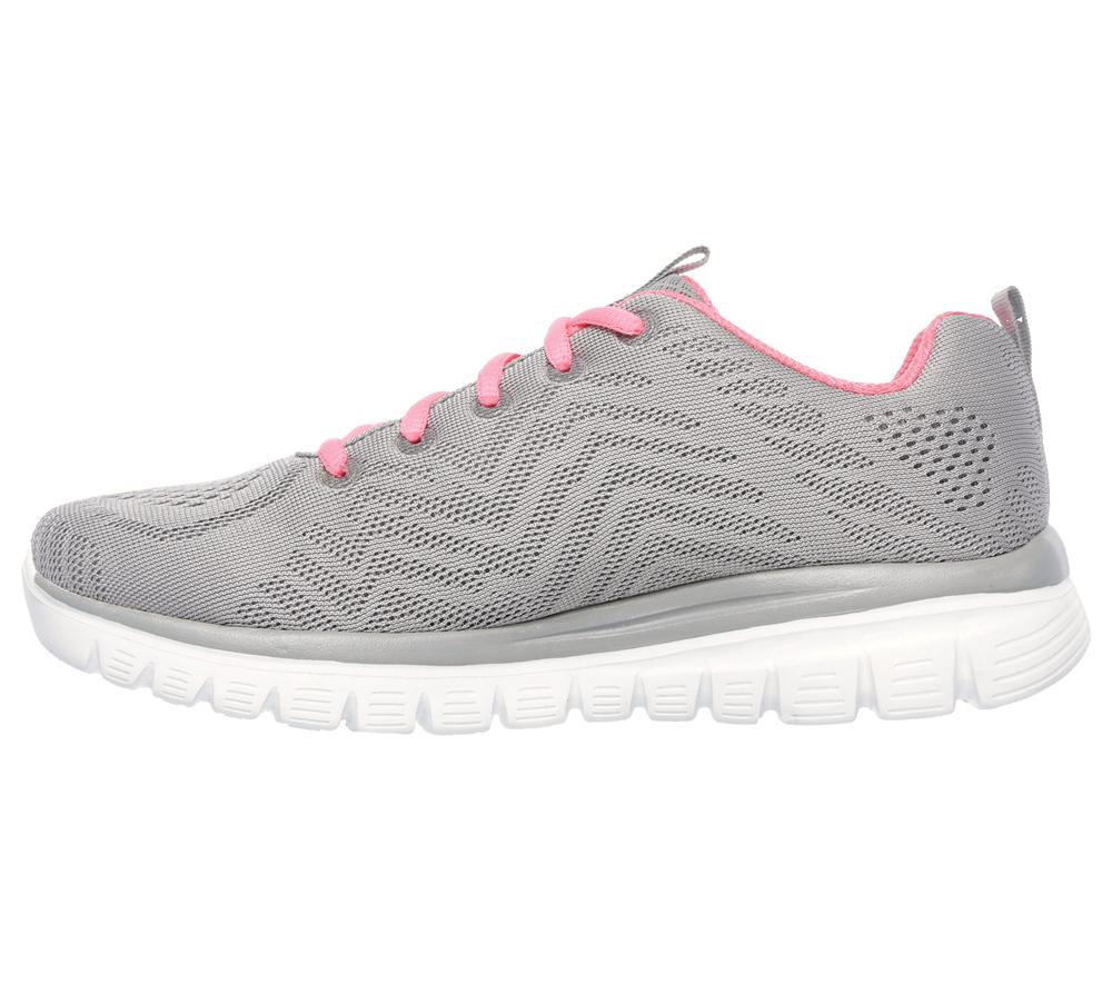 Women Skechers Graceful - Get Connected Sneakers Grey / Coral  USA |  0635-QDIMR
