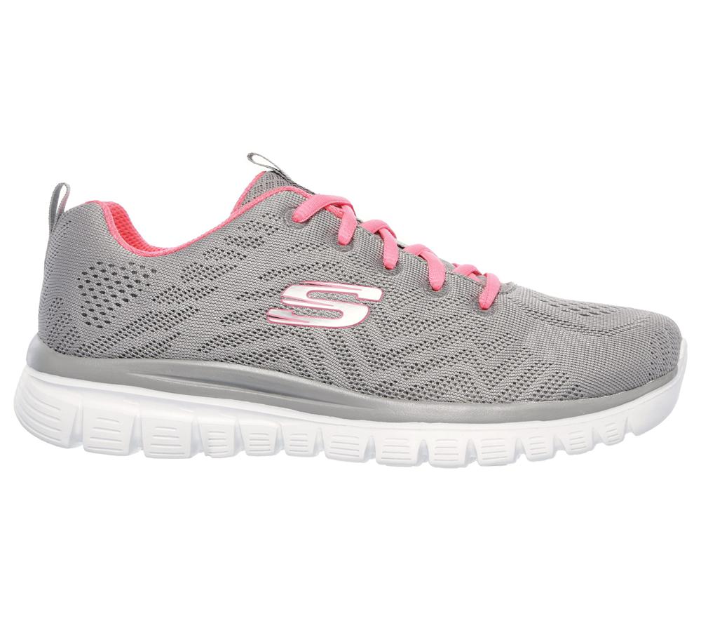 Women Skechers Graceful - Get Connected Sneakers Grey / Coral  USA |  0635-QDIMR