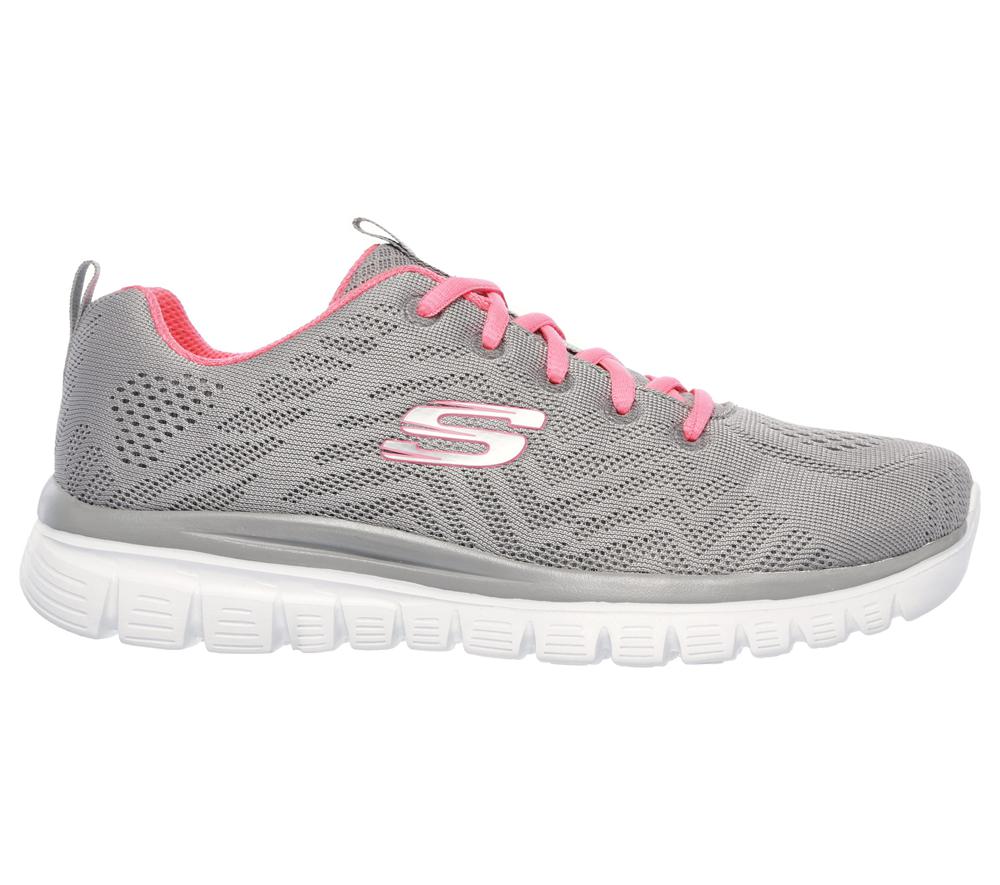 Women Skechers Graceful - Get Connected Sneakers Grey / Coral  USA |  0635-QDIMR