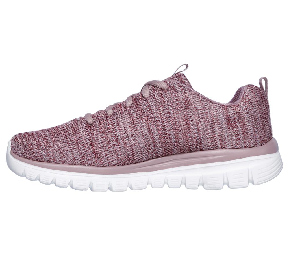 Women Skechers Graceful - Twisted Fortune Lace Up Shoes Mauve Purple  USA |  6307-GHEFK