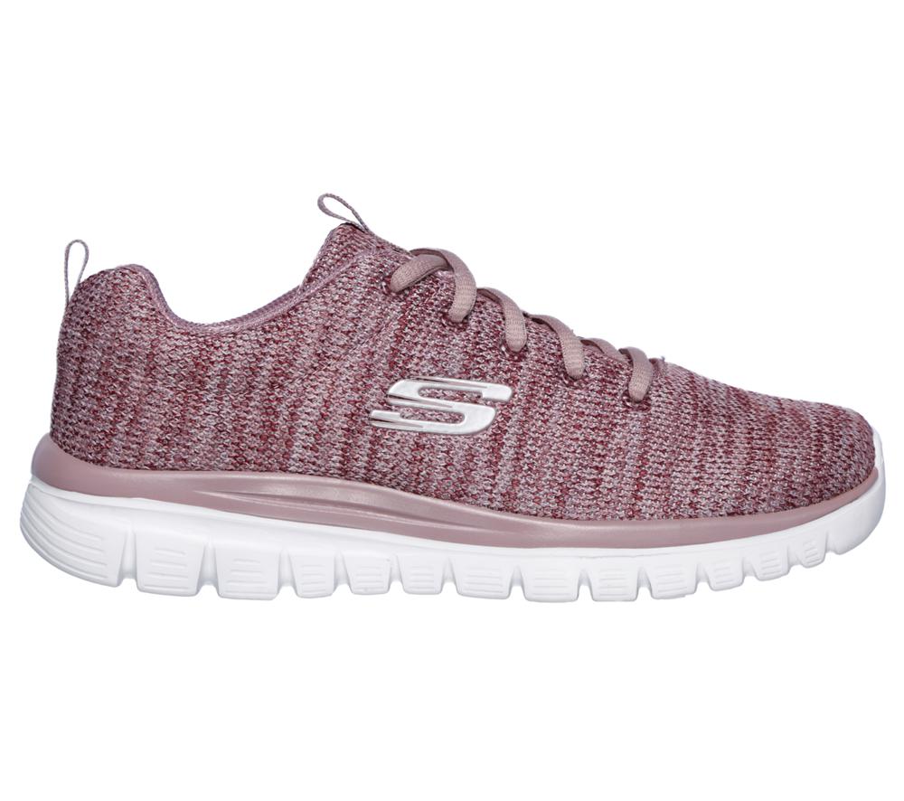 Women Skechers Graceful - Twisted Fortune Lace Up Shoes Mauve Purple  USA |  6307-GHEFK