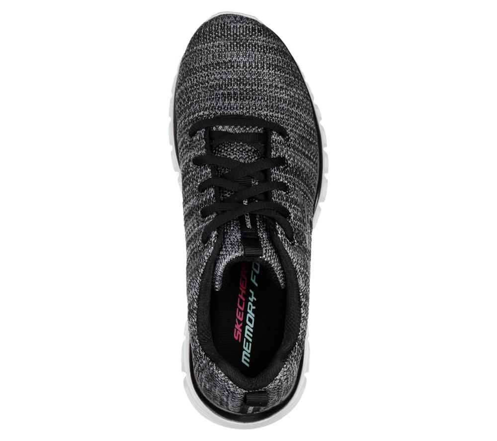 Women Skechers Graceful - Twisted Fortune Sneakers Black / White  USA |  7508-LMEFU