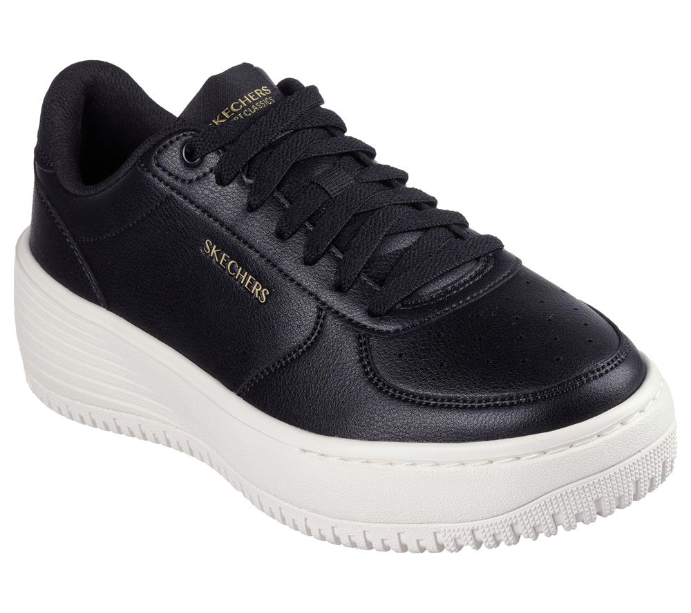 Women Skechers Grand 92 - Be Lifted Lace Up Shoes Black  USA |  7190-QRIWJ
