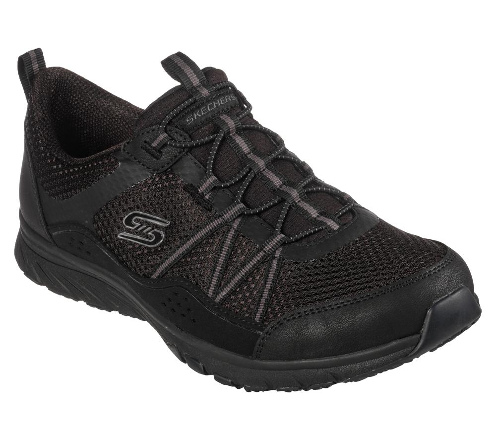 Women Skechers Gratis Sport Slip On Shoes Black  USA |  4289-DQTMR