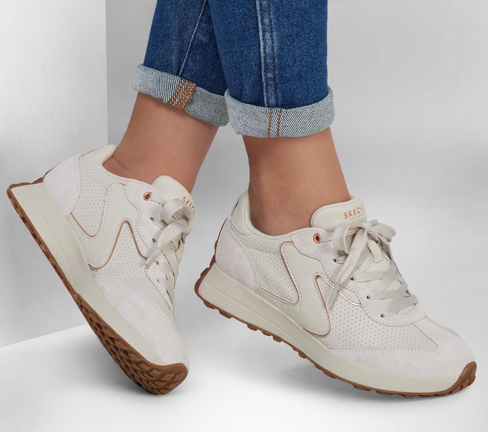 Women Skechers Gusto Lace Up Shoes Off White  USA |  7156-ZKICL