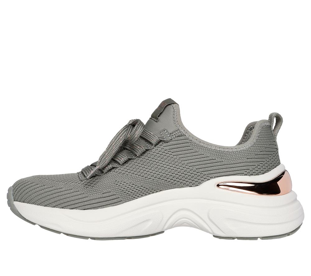 Women Skechers Hazel - Pretty Knitty Lace Up Shoes Olive  USA |  2074-ZKIDQ
