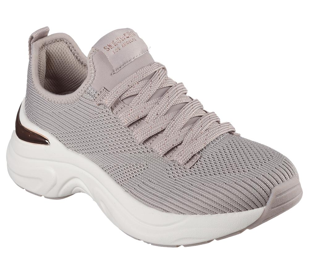 Women Skechers Hazel - Pretty Knitty Sneakers Taupe Brown  USA |  4079-PALXN