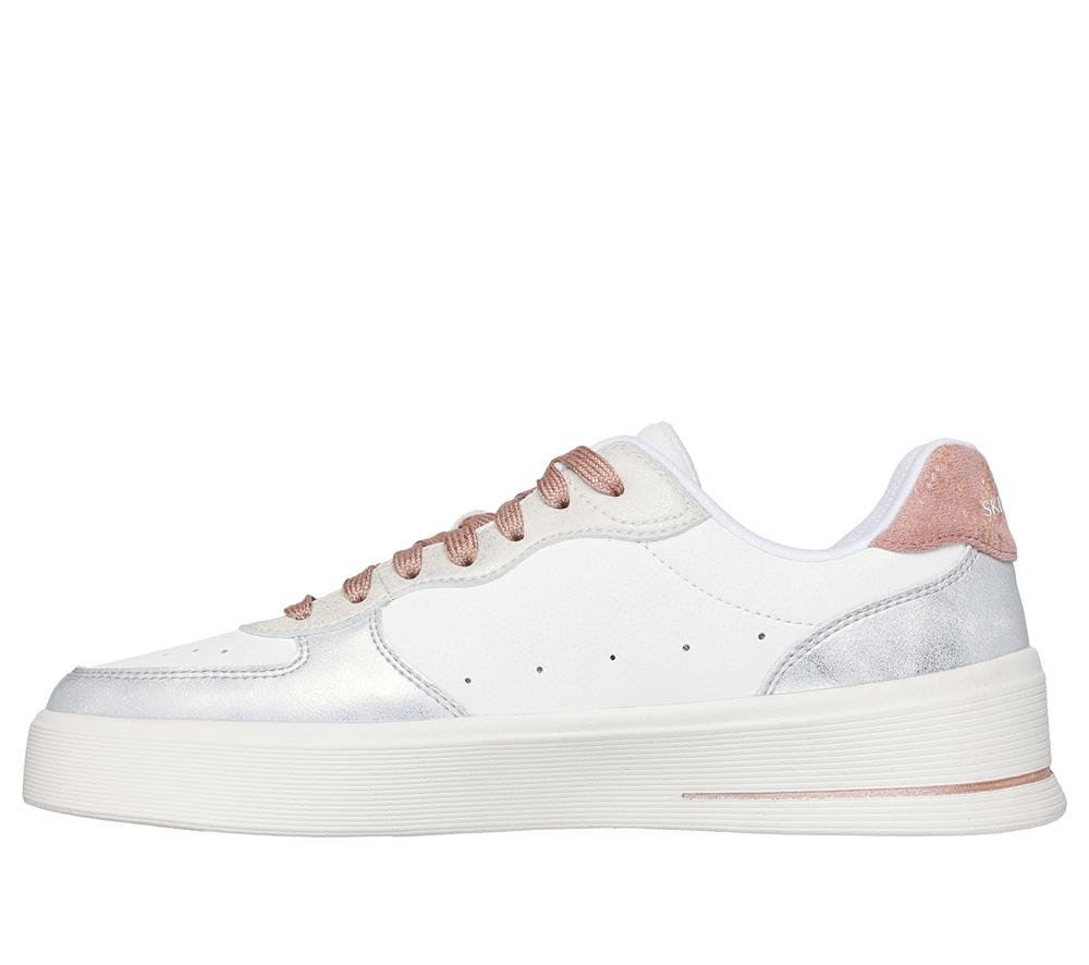 Women Skechers Hiland - Soft Metals Lace Up Shoes White / Multicolor  USA |  1862-MSZKO